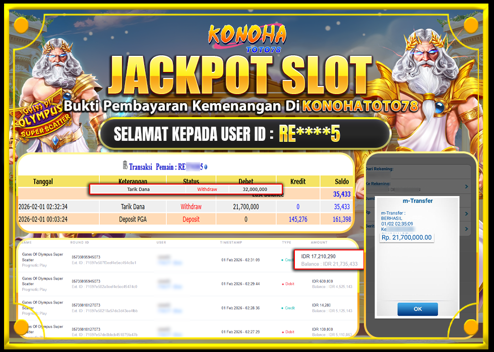 KONOHATOTO78 JACKPOT GATES OF OLYMPUS SUPER SCATTER Rp21.700.000,LUNAS     